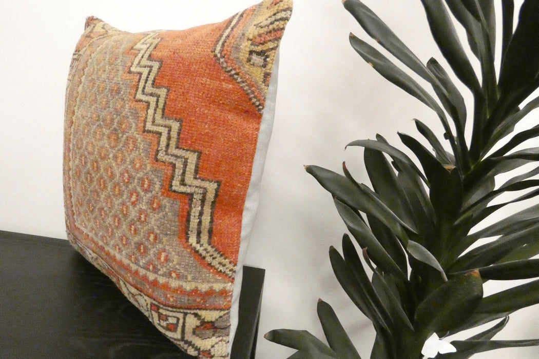 Handmade Turkish Rug Cushion Cover 60 x 60cm with Insert | Original Anatolian Rug | Organic Cotton Backing | TK26-C1112- Rugs Direct NZ