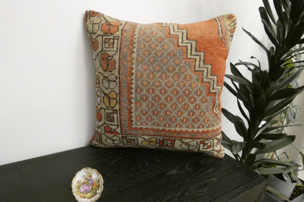 Handmade Turkish Rug Cushion Cover 60 x 60cm with Insert | Original Anatolian Rug | Organic Cotton Backing | TK26-C1112- Rugs Direct NZ