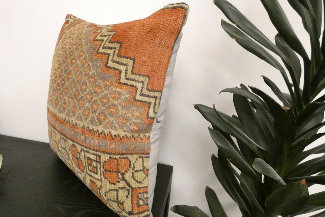 Handmade Turkish Rug Cushion Cover 60 x 60cm with Insert | Original Anatolian Rug | Organic Cotton Backing | TK26-C1113- Rugs direct NZ