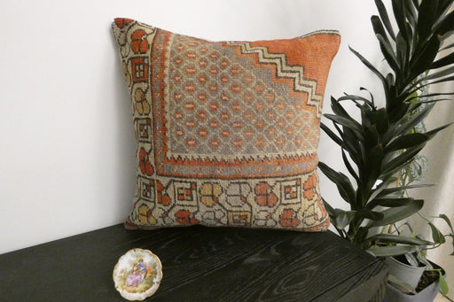 Handmade Turkish Rug Cushion Cover 60 x 60cm with Insert | Original Anatolian Rug | Organic Cotton Backing | TK26-C1113- Rugs direct NZ