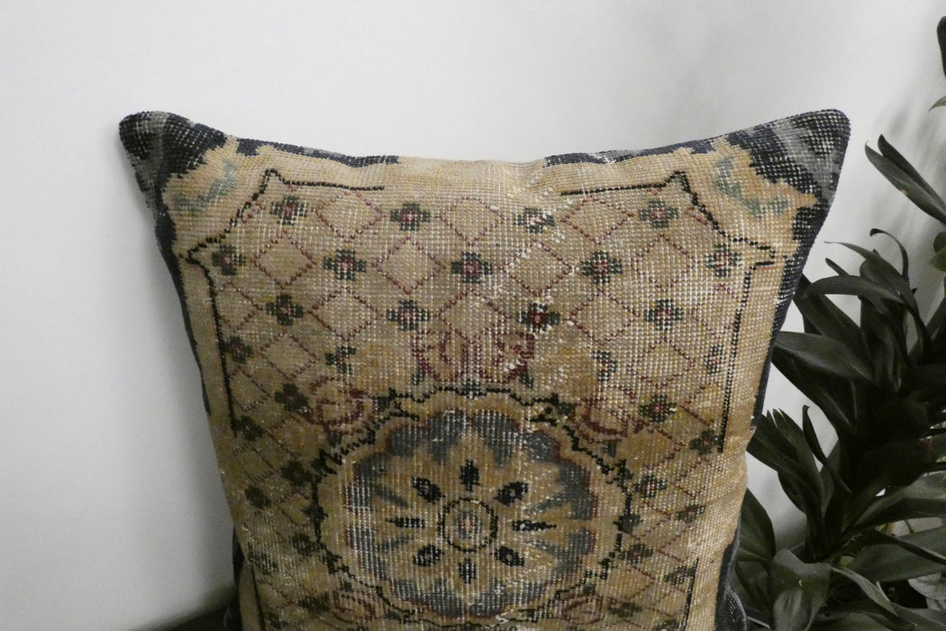 Handmade Turkish Rug Cushion Cover 60 x 60cm with Insert | Original Anatolian Rug | Organic Cotton Backing | TK26-C1114- Rugs Direct NZ