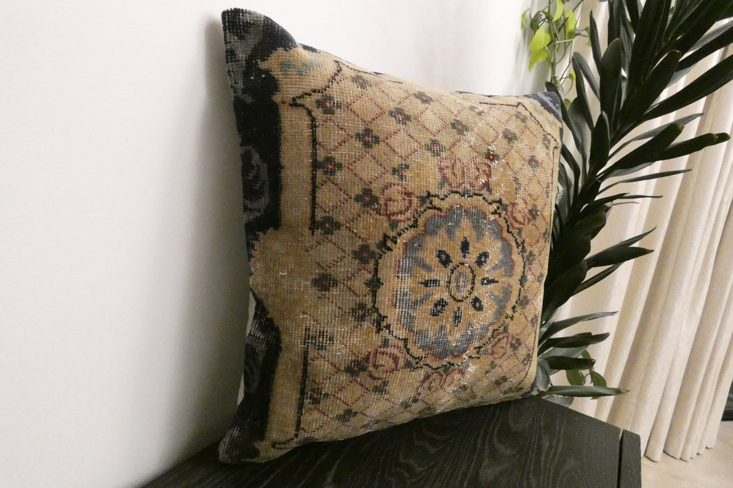 Handmade Turkish Rug Cushion Cover 60 x 60cm with Insert | Original Anatolian Rug | Organic Cotton Backing | TK26-C1114- Rugs Direct NZ
