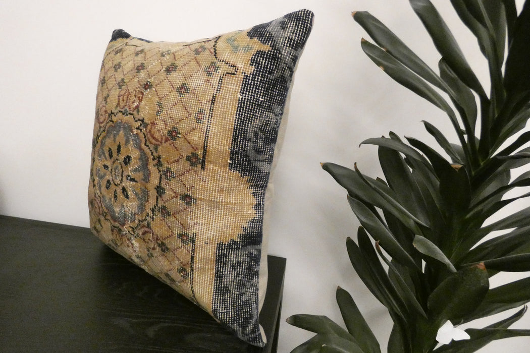 Handmade Turkish Rug Cushion Cover 60 x 60cm with Insert | Original Anatolian Rug | Organic Cotton Backing | TK26-C1114- Rugs Direct NZ