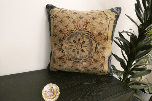Handmade Turkish Rug Cushion Cover 60 x 60cm with Insert | Original Anatolian Rug | Organic Cotton Backing | TK26-C1114- Rugs Direct NZ