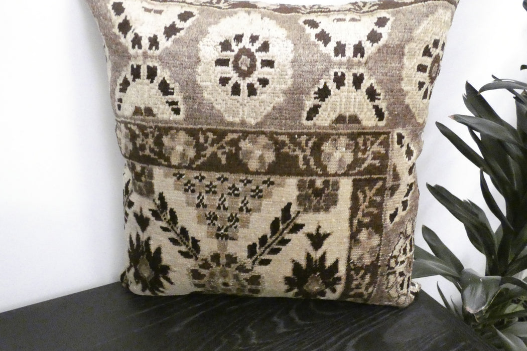 Handmade Turkish Rug Cushion Cover 60 x 60cm with Insert | Original Anatolian Rug | Organic Cotton Backing | TK26-C1115- Rugs Direct NZ