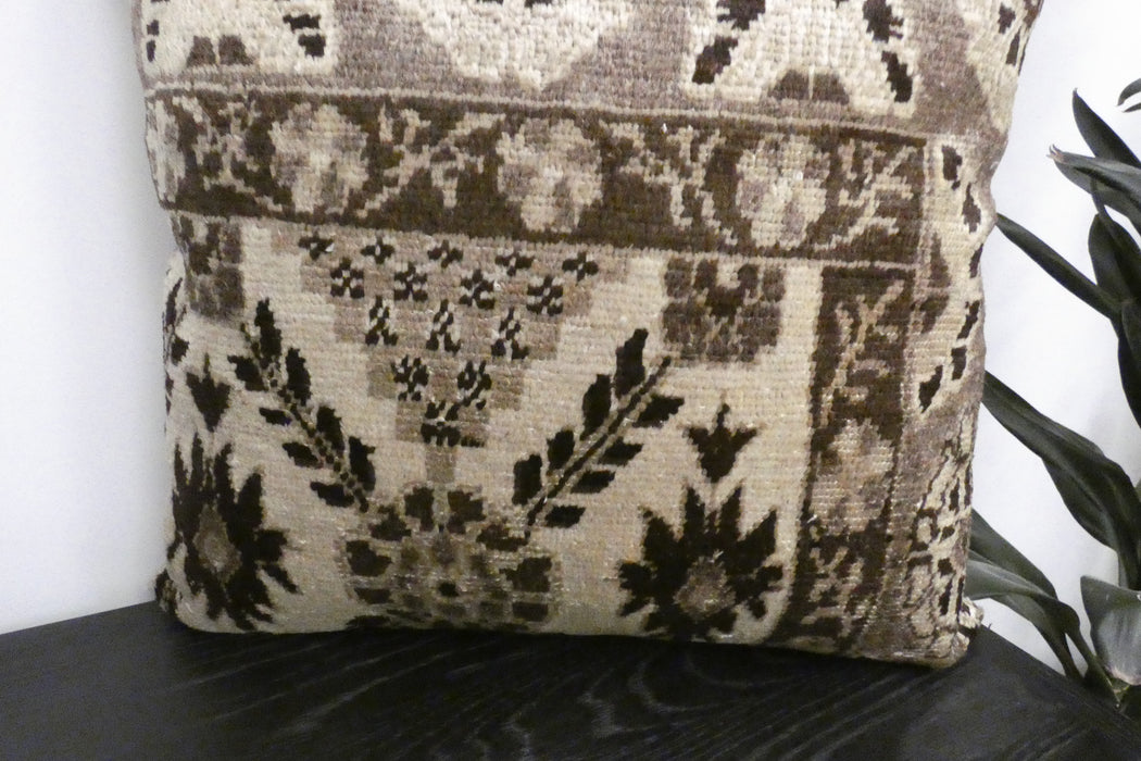 Handmade Turkish Rug Cushion Cover 60 x 60cm with Insert | Original Anatolian Rug | Organic Cotton Backing | TK26-C1115- Rugs Direct NZ
