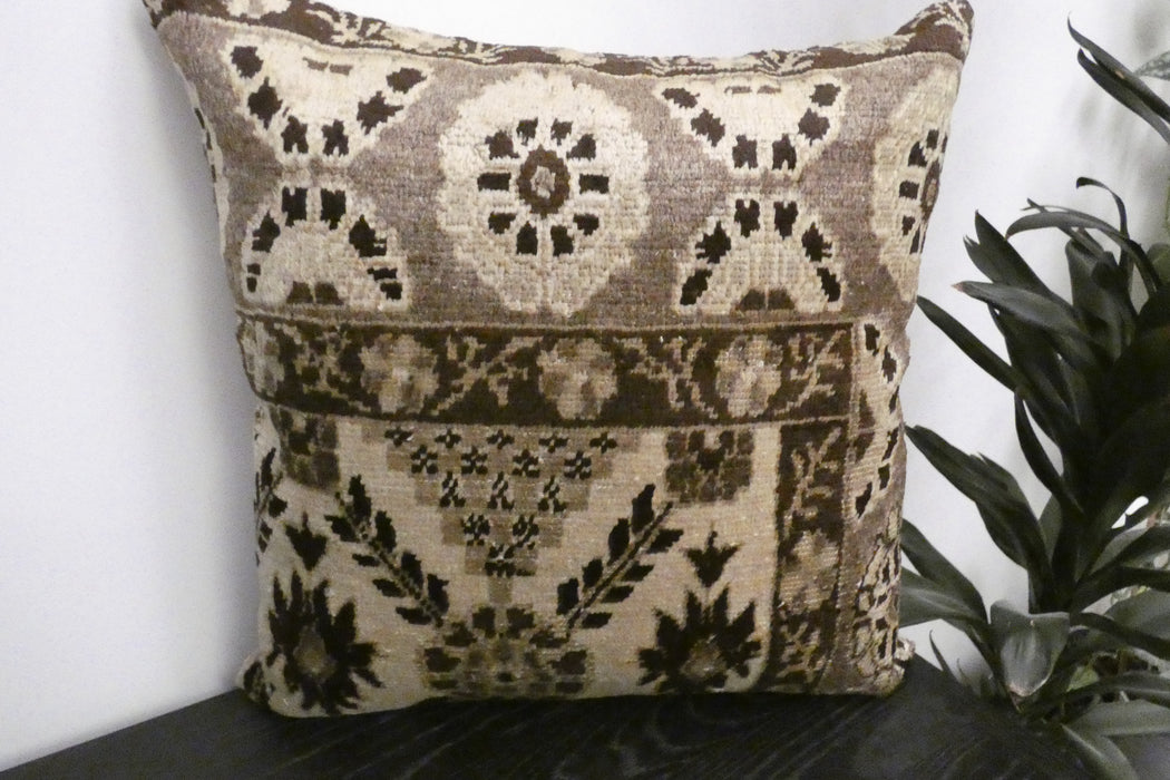 Handmade Turkish Rug Cushion Cover 60 x 60cm with Insert | Original Anatolian Rug | Organic Cotton Backing | TK26-C1115- Rugs Direct NZ