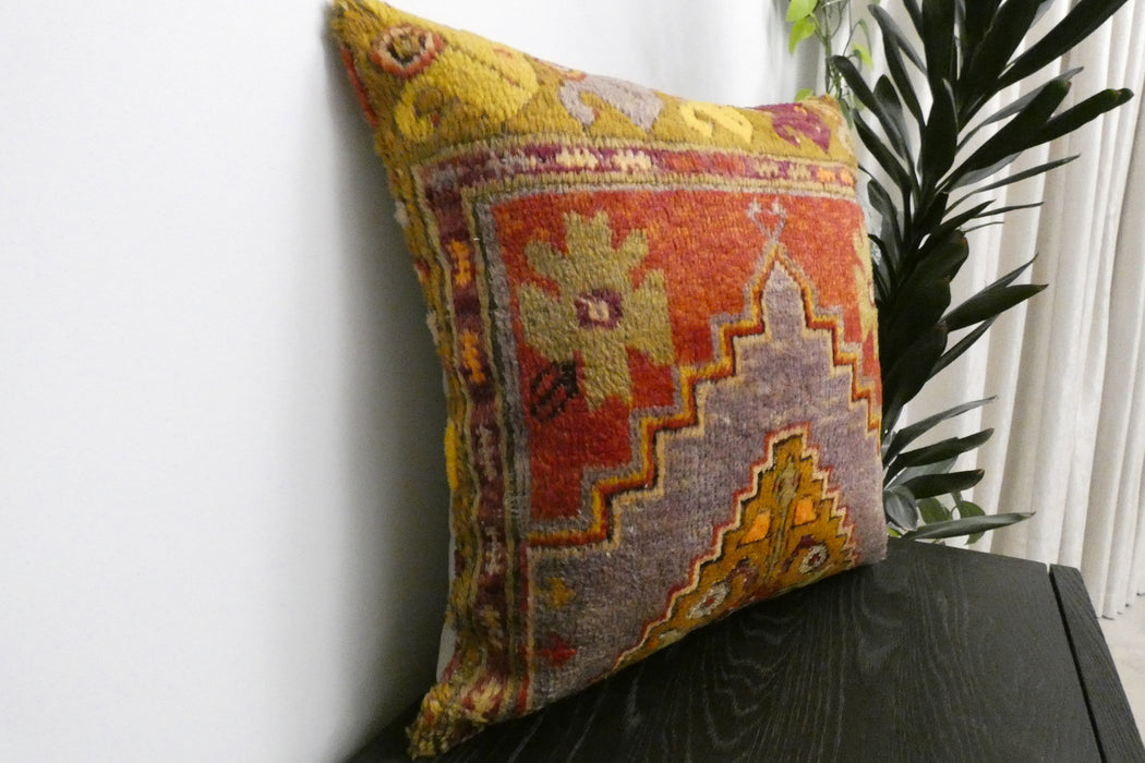 Handmade Turkish Rug Cushion Cover 60 x 60cm with Insert | Original Anatolian Rug | Organic Cotton Backing | TK26-C1117- Rugs Direct NZ