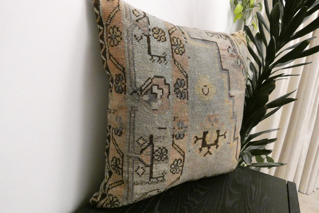 Handmade Turkish Rug Cushion Cover 60 x 60cm with Insert | Original Anatolian Rug | Organic Cotton Backing | TK26-C1118- Rugs Direct NZ