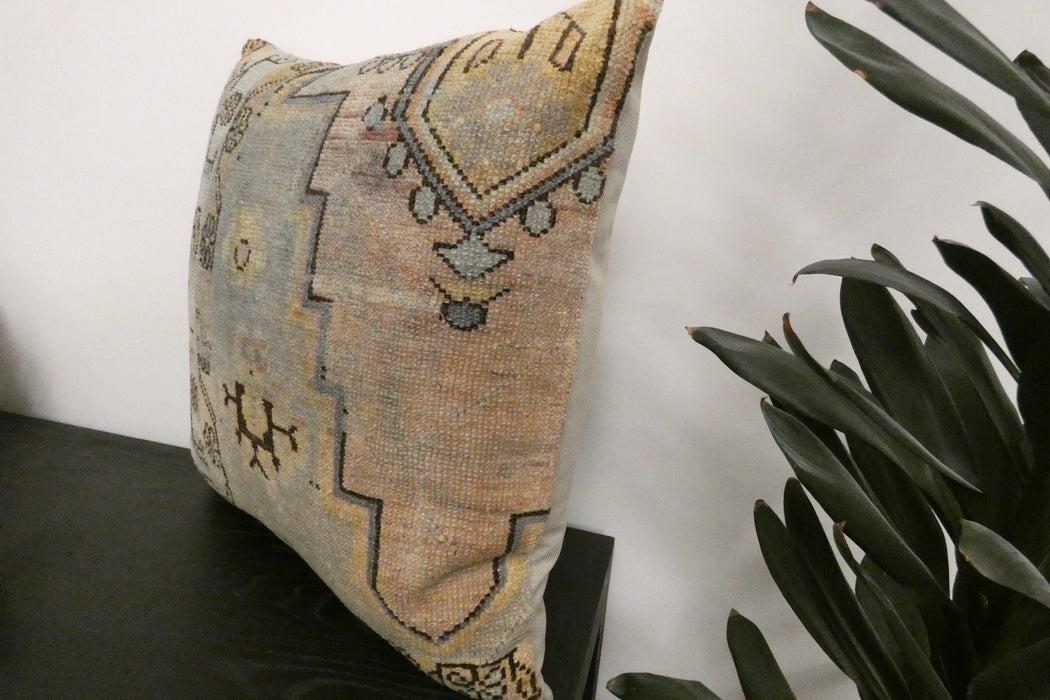 Handmade Turkish Rug Cushion Cover 60 x 60cm with Insert | Original Anatolian Rug | Organic Cotton Backing | TK26-C1118- Rugs Direct NZ