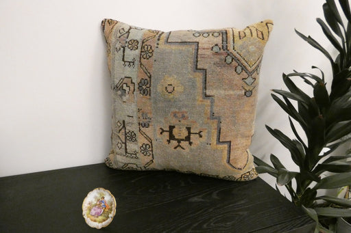 Handmade Turkish Rug Cushion Cover 60 x 60cm with Insert | Original Anatolian Rug | Organic Cotton Backing | TK26-C1118- Rugs Direct NZ