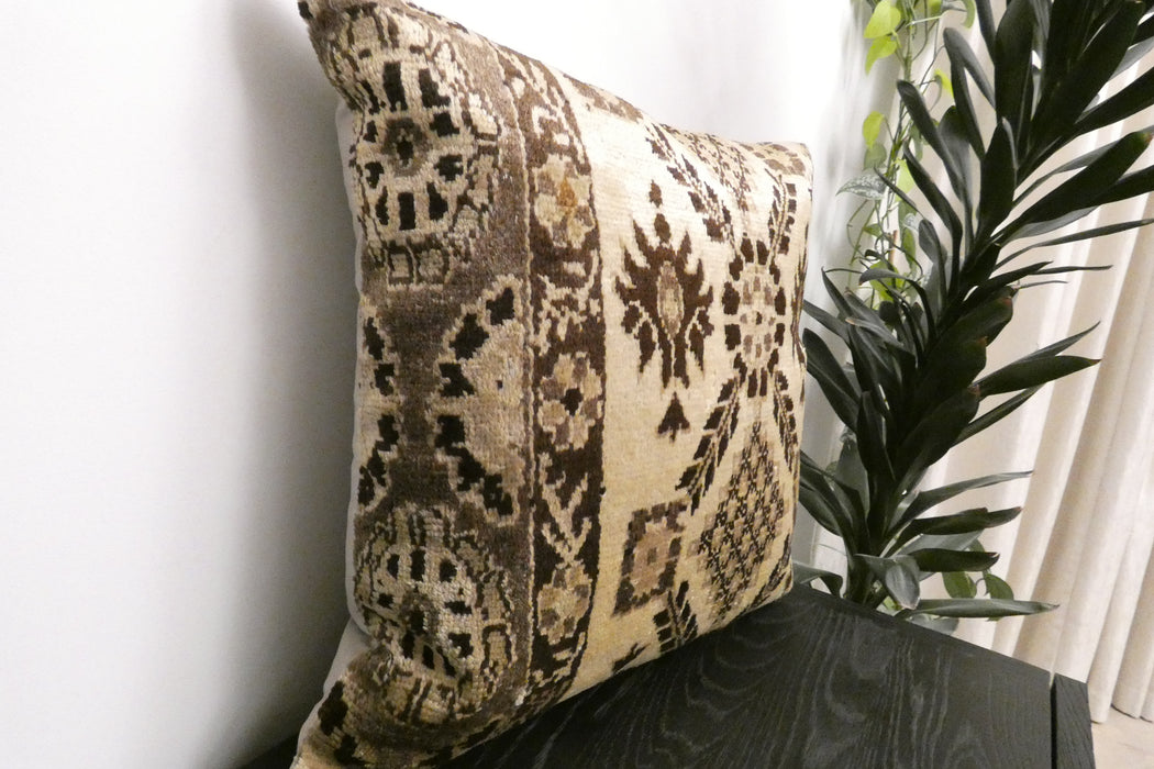 Handmade Turkish Rug Cushion Cover 60 x 60cm with Insert | Original Anatolian Rug | Organic Cotton Backing | TK26-C1119- Rugs Direct NZ