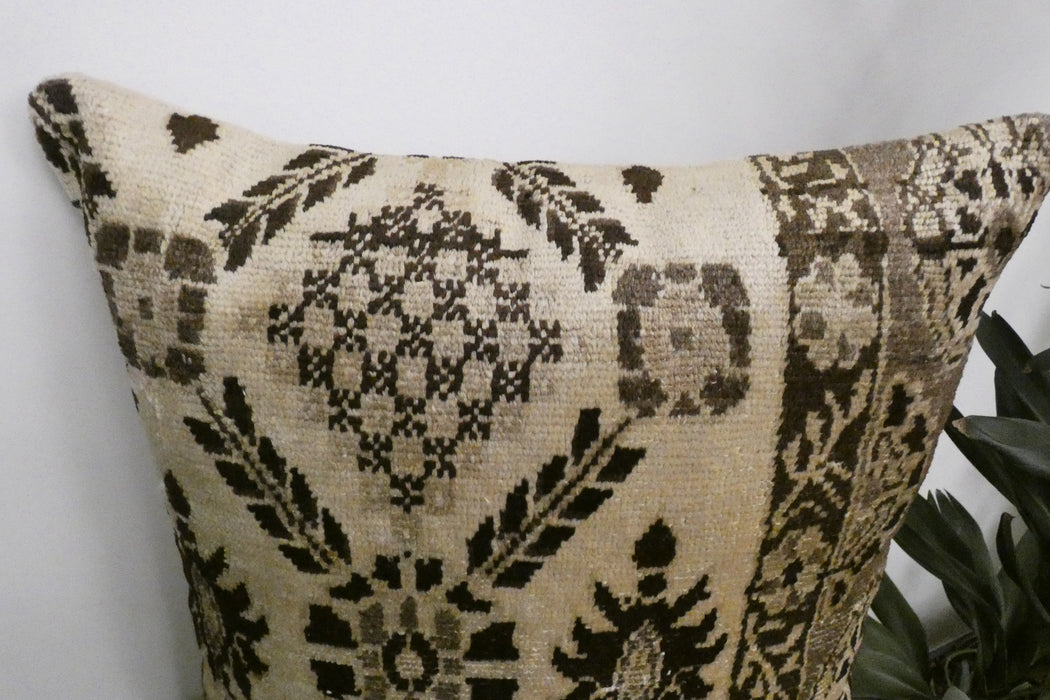 Handmade Turkish Rug Cushion Cover 60 x 60cm with Insert | Original Anatolian Rug | Organic Cotton Backing | TK26-C1120- Rugs Direct NZ