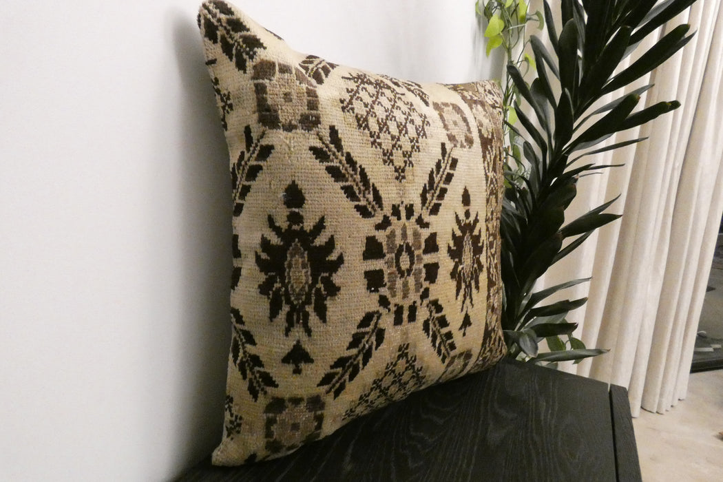 Handmade Turkish Rug Cushion Cover 60 x 60cm with Insert | Original Anatolian Rug | Organic Cotton Backing | TK26-C1120- Rugs Direct NZ