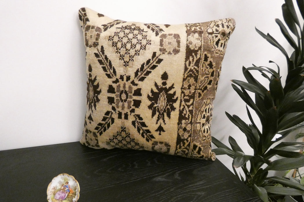 Handmade Turkish Rug Cushion Cover 60 x 60cm with Insert | Original Anatolian Rug | Organic Cotton Backing | TK26-C1120- Rugs Direct NZ