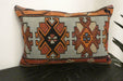 Handmade Anatolian Kilim Cushion Cover with Insert 40 x 60cm | Vintage Turkish Wool Lumbar Pillow | Organic Cotton Back | TK26-C1121- Rugs Direct NZ