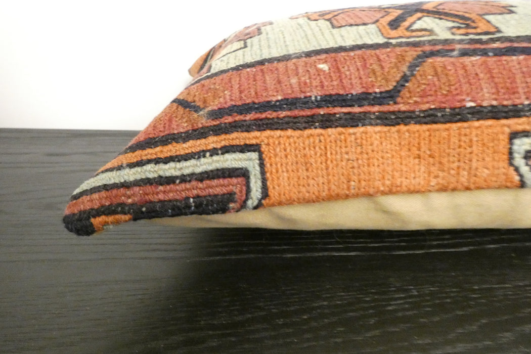 Handmade Anatolian Kilim Cushion Cover with Insert 40 x 60cm | Vintage Turkish Wool Lumbar Pillow | Organic Cotton Back | TK26-C1121- Rugs Direct NZ