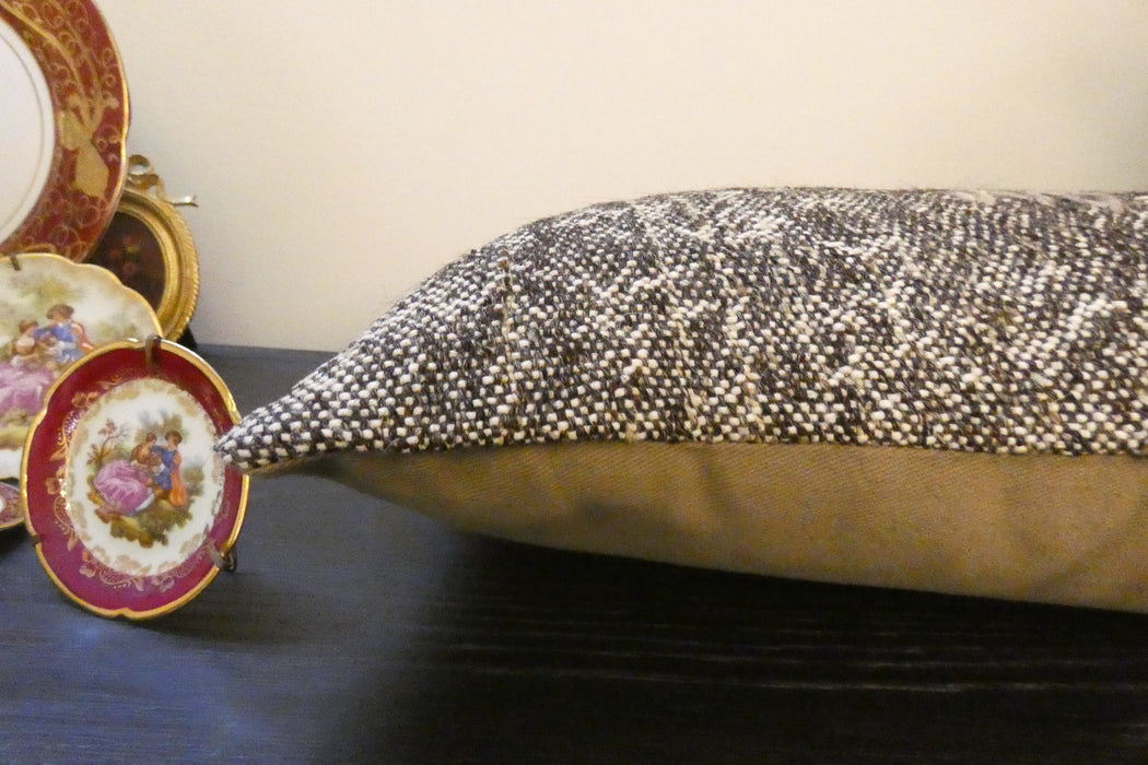 Handmade Turkish Kilim Cushion 30 x 50cm, Vintage Wool Lumbar Cushion with Insert, Organic Cotton Back- Rugs Direct New Zealand 