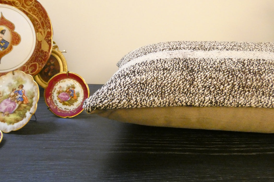 Handmade Turkish Kilim Cushion 30 x 50cm, Vintage Wool Lumbar Cushion with Insert, Organic Cotton Back- Rugs Direct New Zealand 