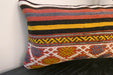 Handmade Turkish Kilim Cushion 30 x 50cm | Vintage Wool Lumbar Cushion with Insert | Organic Cotton Back | TK26-C969- Rugs Direct 