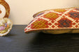 Handmade Turkish Kilim Cushion 30 x 50cm | Vintage Wool Lumbar Cushion with Insert | Organic Cotton Back | TK26-C969- Rugs Direct 