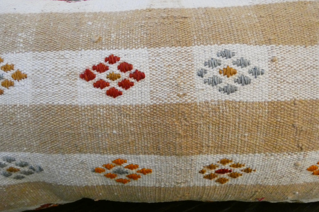 Handmade Turkish Kilim Cushion 30 x 50cm, Vintage Wool Lumbar Cushion with Insert , Organic Cotton Back, Rugs direct New Zealand 