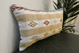 Handmade Turkish Kilim Cushion 30 x 50cm, Vintage Wool Lumbar Cushion with Insert , Organic Cotton Back, Rugs direct New Zealand 
