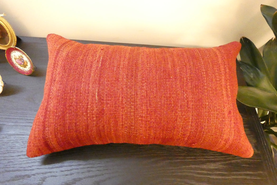 Handmade Turkish Kilim Cushion 30 x 50cm , Vintage Wool Lumbar Cushion with Insert, Organic Cotton Back- Rugs Direct New Zealand 