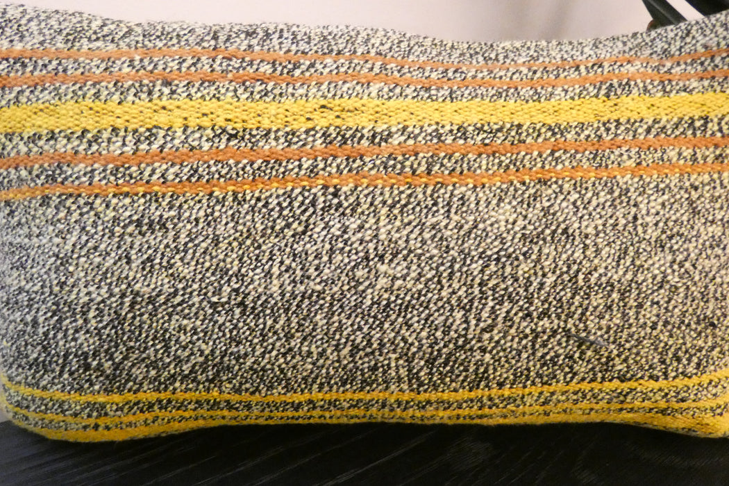 Handmade Turkish Kilim Cushion 30 x 50cm, Vintage Wool Lumbar Cushion with Insert, Organic Cotton Back- Rugs Direct New Zealand 