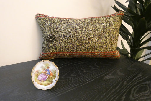 Handmade Turkish Kilim Cushion 30 x 50cm, Vintage Wool Lumbar Cushion with Insert , Organic Cotton Back- Rugs Direct New Zealand 