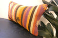 Handmade Turkish Kilim Cushion 30 x 50cm, Vintage Wool Lumbar Cushion with Insert,  Organic Cotton Back- Rugs Direct New Zealand 