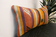 Handmade Turkish Kilim Cushion 30 x 50cm, Vintage Wool Lumbar Cushion with Insert,  Organic Cotton Back- Rugs Direct New Zealand 