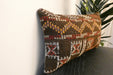 Handmade Turkish Kilim Cushion 30 x 50cm, Vintage Wool Lumbar Cushion with Insert , Organic Cotton Back- Rugs Direct New Zealand 