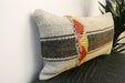 Handmade Turkish Kilim Cushion 30 x 50cm, Vintage Wool Lumbar Cushion with Insert, Organic Cotton Back- Rugs Direct New Zealand 