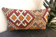 Handmade Turkish Kilim Cushion 30 x 50cm, Vintage Wool Lumbar Cushion with Insert, organic Cotton Back- Rugs Direct New Zealand 
