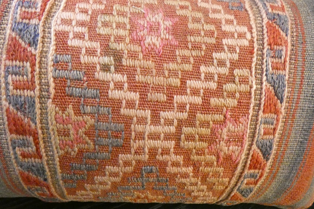 Handmade Turkish Kilim Cushion 30 x 50cm, Vintage Wool Lumbar Cushion with Insert, Organic Cotton Back- Rugs Direct New Zealand 