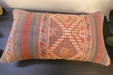 Handmade Turkish Kilim Cushion 30 x 50cm, Vintage Wool Lumbar Cushion with Insert, Organic Cotton Back- Rugs Direct New Zealand 