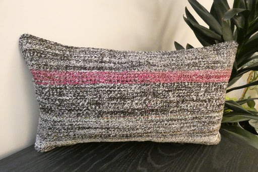 Handmade Turkish Kilim Cushion 30 x 50cm , Vintage Wool Lumbar Cushion with Insert , Organic Cotton Back- Rugs Direct New Zealand 