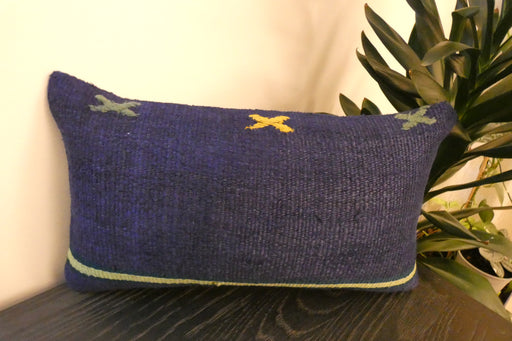 Handmade Turkish Kilim Cushion 30 x 50cm, Vintage Wool Lumbar Cushion with Insert, Organic Cotton Back- Rugs Direct New Zealand 