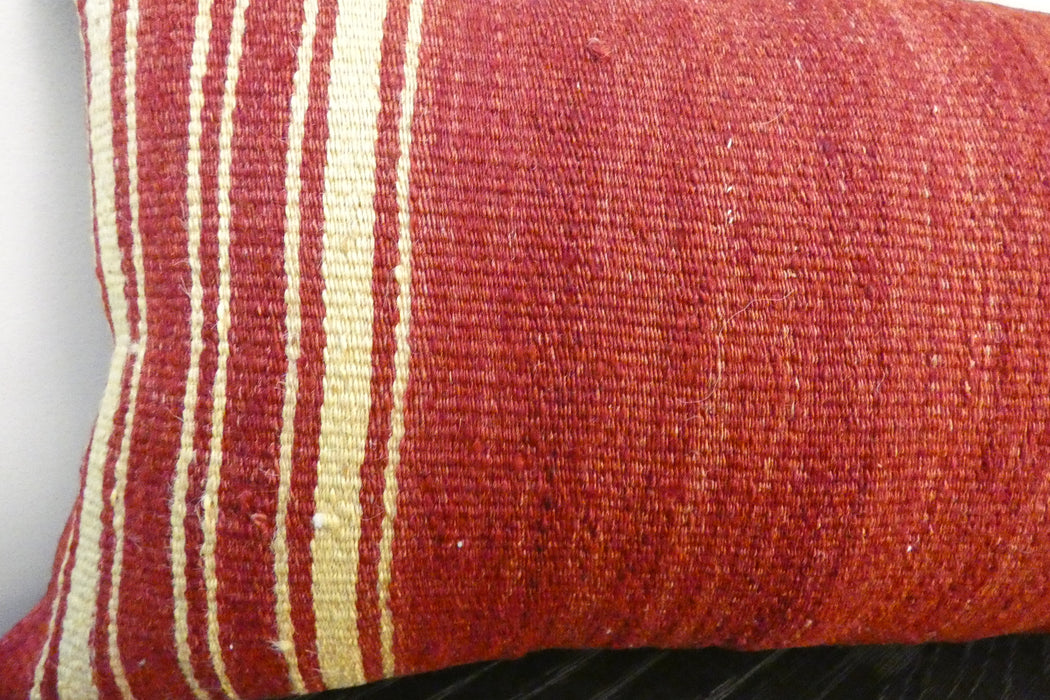 Handmade Turkish Kilim Cushion 30 x 50cm,  Vintage Wool Lumbar Cushion with Insert, Organic Cotton Back- Rugs Direct New Zealand 