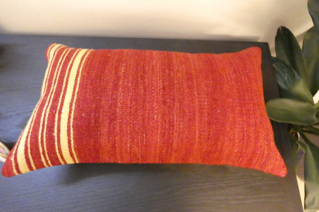 Handmade Turkish Kilim Cushion 30 x 50cm,  Vintage Wool Lumbar Cushion with Insert, Organic Cotton Back- Rugs Direct New Zealand 