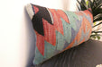 Handmade Turkish Kilim Cushion 30 x 50cm, Vintage Wool Lumbar Cushion with Insert, Organic Cotton Back- Rugs Direct New Zealand 