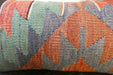 Handmade Turkish Kilim Cushion 30 x 50cm, Vintage Wool Lumbar Cushion with Insert, Organic Cotton Back- Rugs Direct New Zealand 