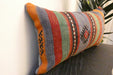 Handmade Turkish Kilim Cushion 30 x 50cm, Vintage Wool Lumbar Cushion with Insert, Organic Cotton Back- Rugs Direct New Zealand 
