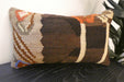 Handmade Turkish Kilim Cushion 30 x 50cm | Vintage Wool Lumbar Cushion with Insert | Organic Cotton Back | Rugs Direct New Zealand 
