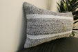 Handmade Turkish Kilim Cushion 30 x 50cm , Vintage Wool Lumbar Cushion with Insert , Organic Cotton Back- Rugs Direct New Zealand 