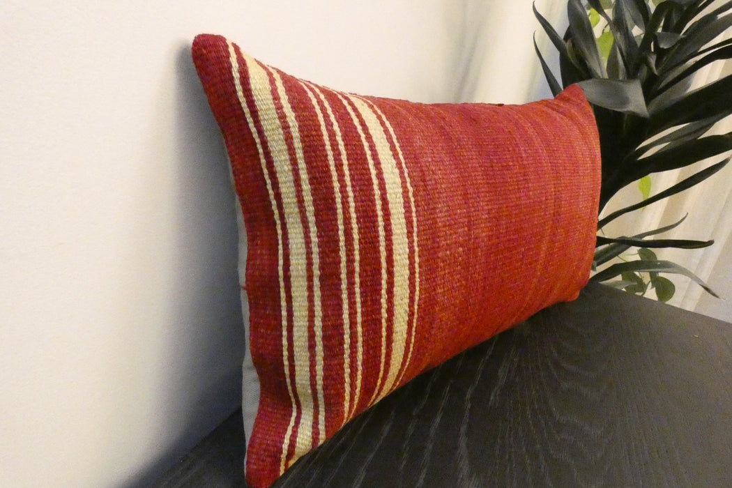 Handmade Turkish Kilim Cushion 30 x 50cm | Vintage Wool Lumbar Cushion with Insert | Organic Cotton Back | Rugs Direct New Zealand 