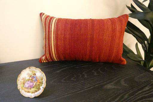 Handmade Turkish Kilim Cushion 30 x 50cm | Vintage Wool Lumbar Cushion with Insert | Organic Cotton Back | Rugs Direct New Zealand 