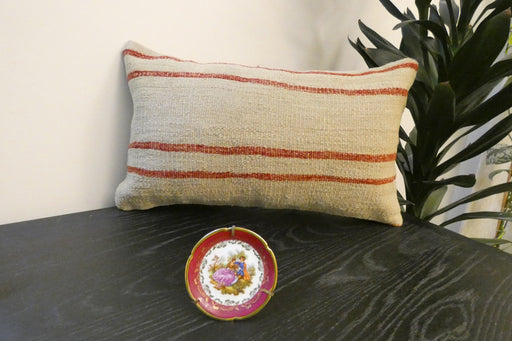 Handmade Turkish Kilim Cushion 30 x 50cm,  Vintage Wool Lumbar Cushion with Insert, Organic Cotton Back- Rugs Direct New Zealand 
