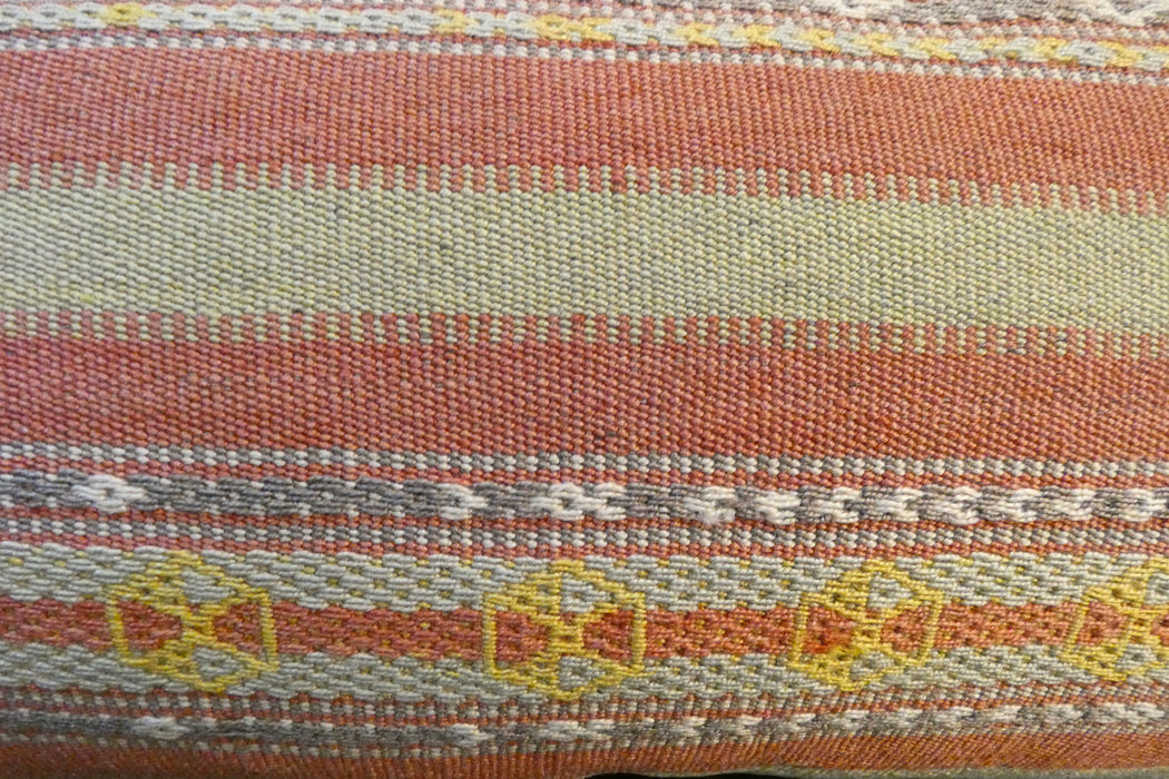 Handmade Turkish Kilim Cushion 30 x 50cm , Vintage Wool Lumbar Cushion with Insert , Organic Cotton Back- Rugs Direct New Zealand 